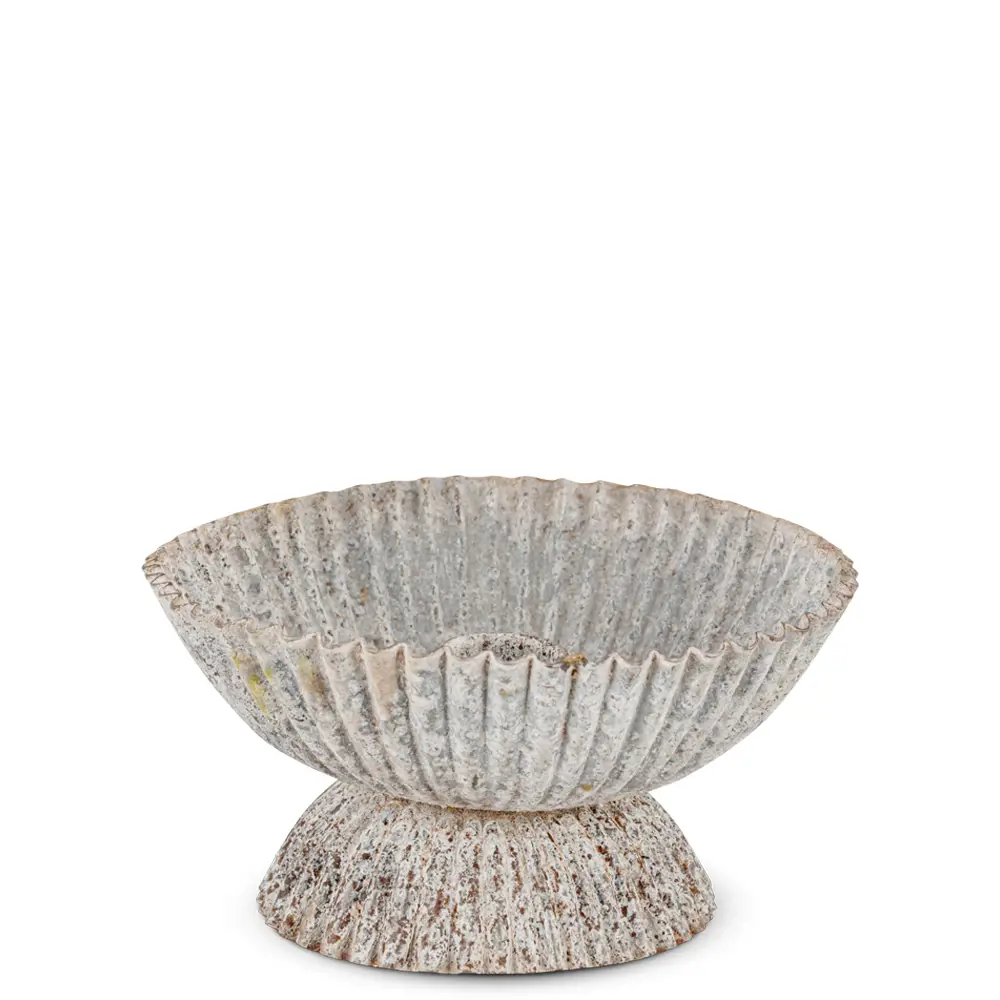 Nkuku Annalla Rustic Iron Candle Holder Aged Zinc Large